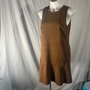 J. Crew Drop Waist Brown Suede Dress